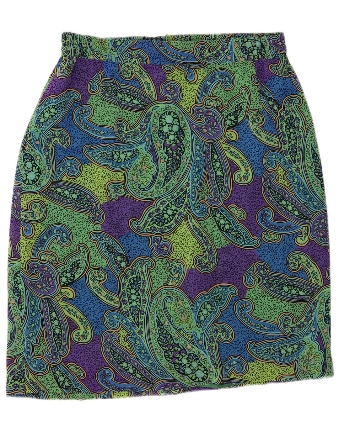 Damska spódnica ołówkowa w stylu vintage IT 44 Medium W34 Zielony poliester Paisley