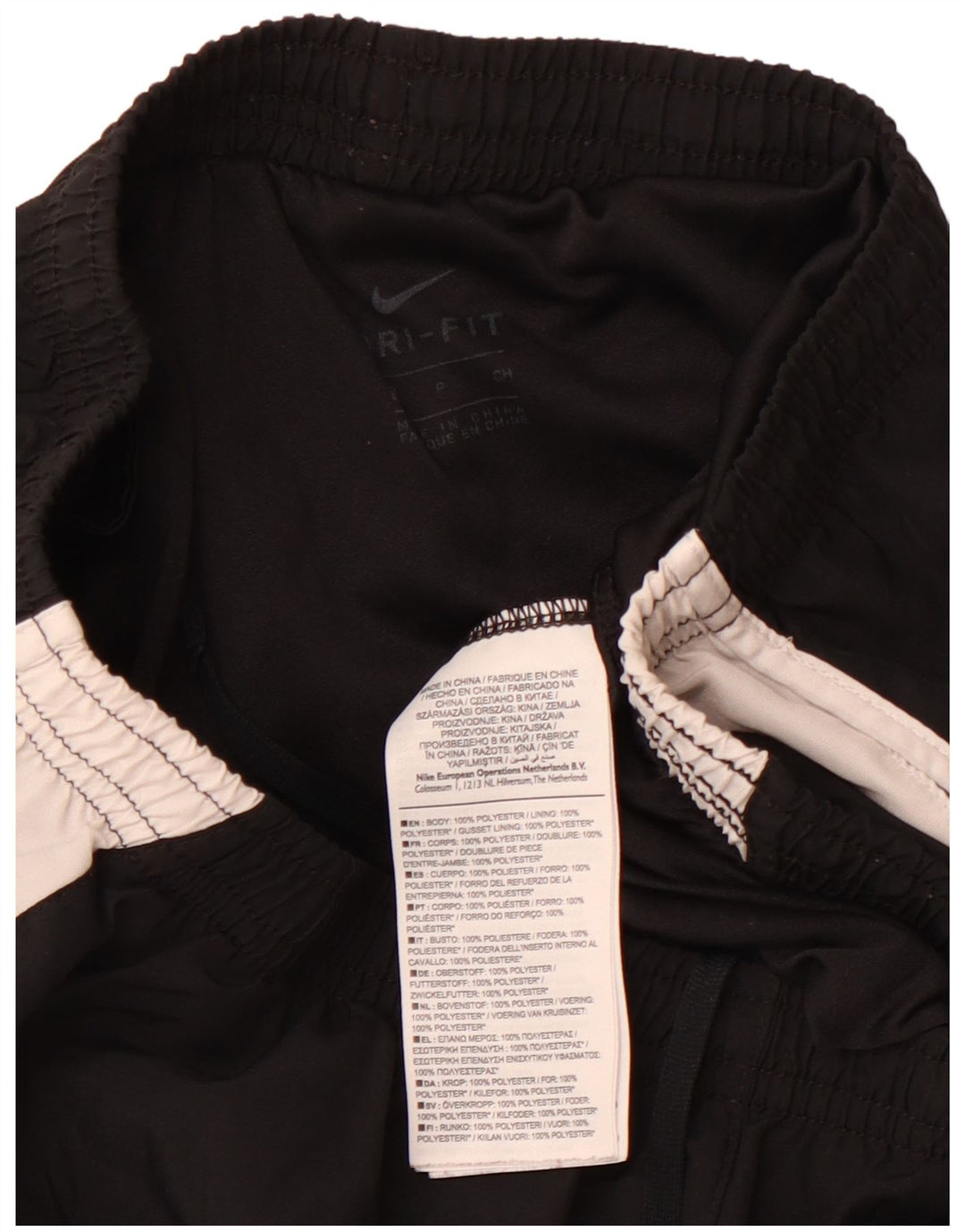 Damskie spodenki sportowe NIKE Dri Fit UK 8, małe, czarne, z poliestru w blokach kolorów