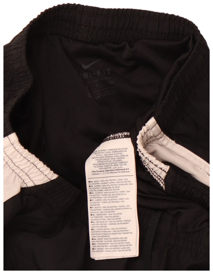 Damskie spodenki sportowe NIKE Dri Fit UK 8, małe, czarne, z poliestru w blokach kolorów