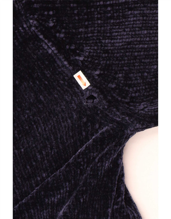 Damski sweter oversize z dekoltem w kształcie litery V Zara UK 10, mały, granatowy, poliester