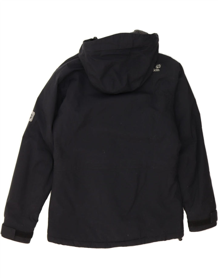 JACK WOLFSKIN Womens Hooded Windbreaker Jacket UK 12 Medium  Navy Blue Vintage Jack Wolfskin and Second-Hand Jack Wolfskin from Messina Hembry 