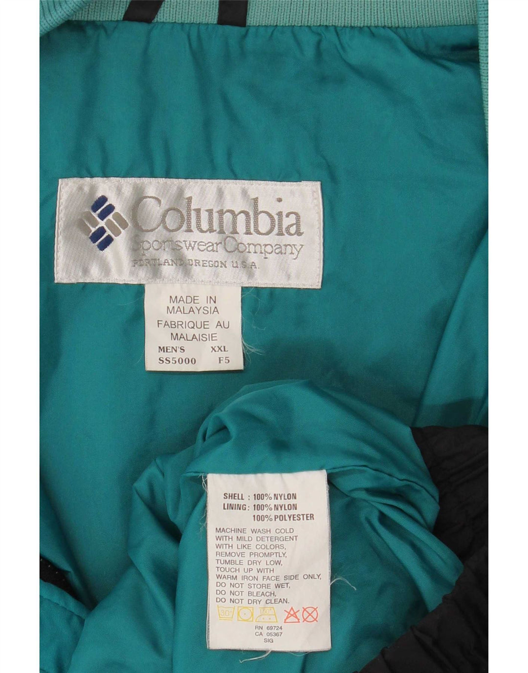 Męska kurtka wiatrówka Columbia Bugaboo UK 44 2XL Czarny nylon z blokami kolorów