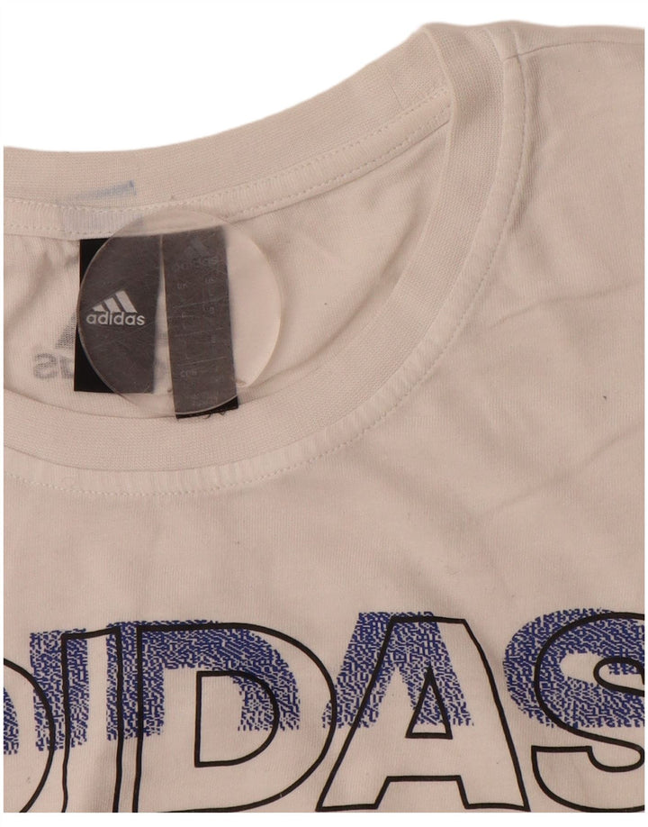 Męska koszulka z grafiką Adidas, duża, biała, bawełniana