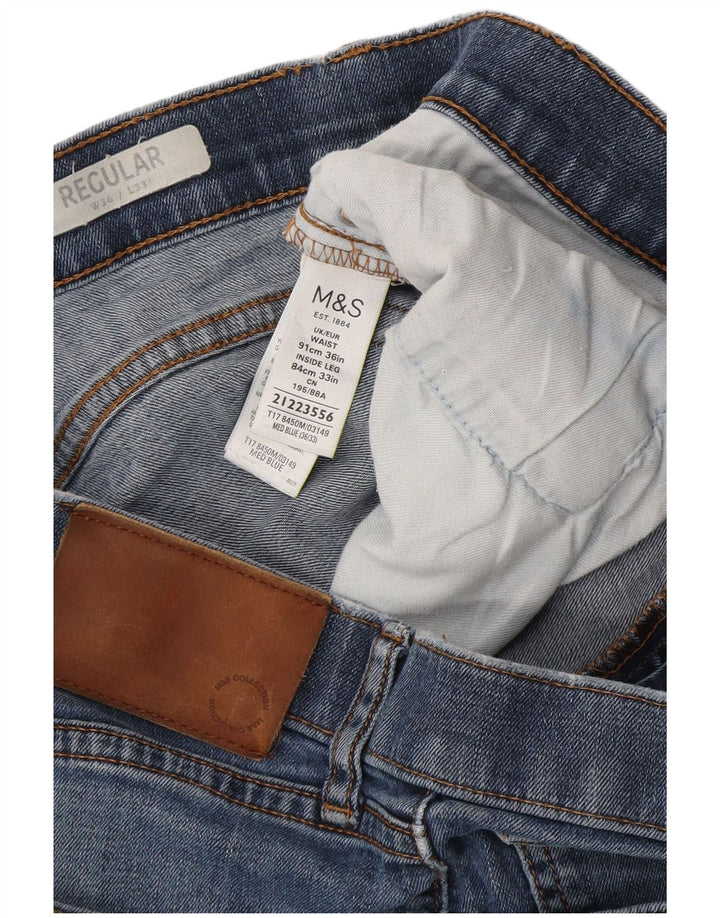 Męskie jeansy Marks & Spencer Regular Straight W36 L33 Niebieskie, bawełniane