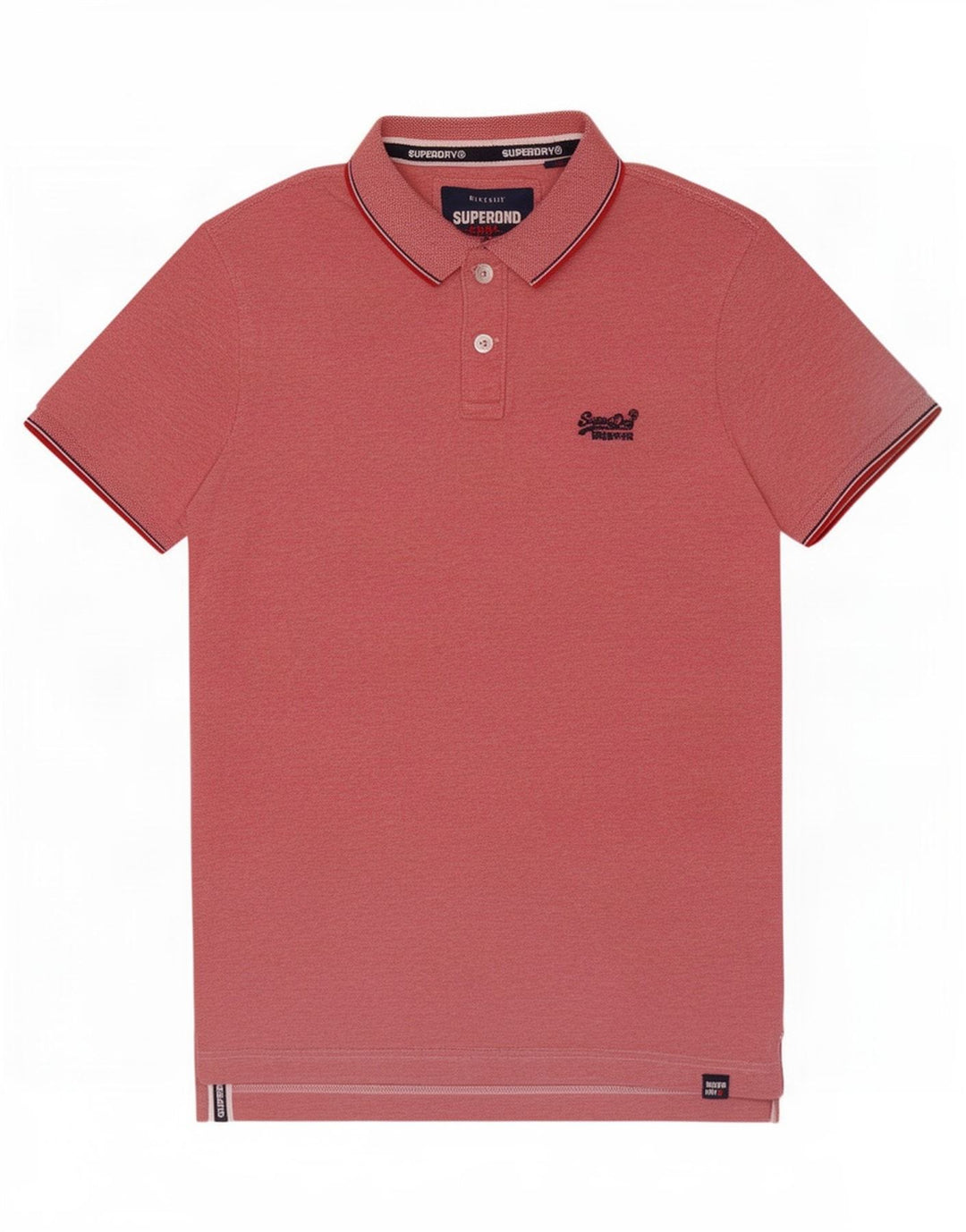 Męska koszulka polo Superdry, średnia, różowa, bawełniana