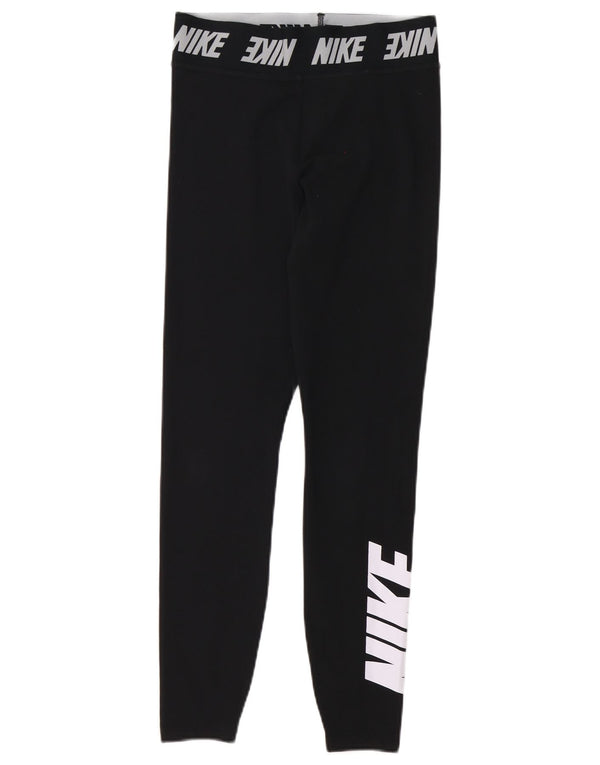 Damskie legginsy Nike Graphic UK 8, małe, czarne, bawełniane