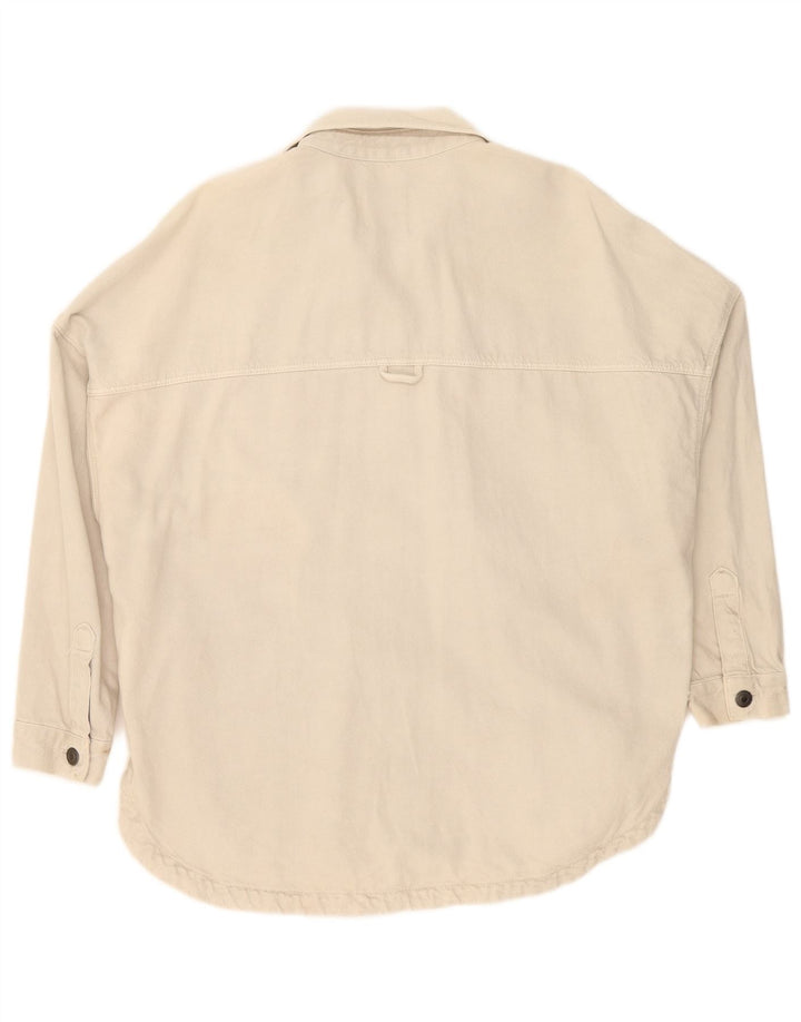 Damska koszula dżinsowa oversize Zara UK 10 Small, beżowa, bawełniana