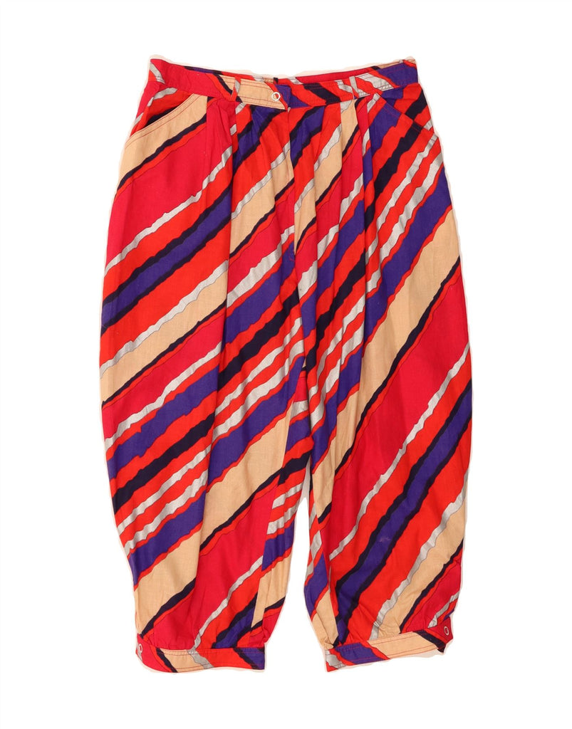 VINTAGE Womens High Waist Tapered Capri Trousers W26 L17 Red Striped Vintage Vintage and Second-Hand Vintage from Messina Hembry 