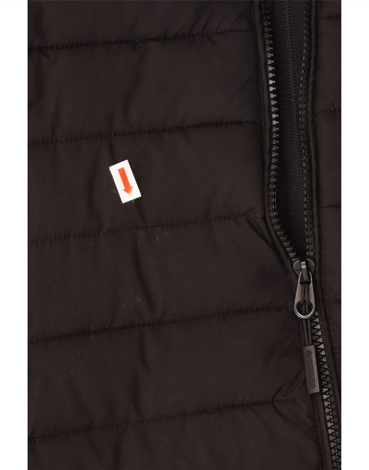 Męska ocieplana kurtka z kapturem Superdry, duża, czarna, z poliestru