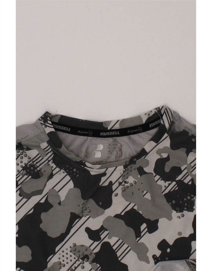 T-shirt chłopięcy RUSSELL ATHLETIC Dri-Power, 14-15 lat, XL, szary, kamuflaż
