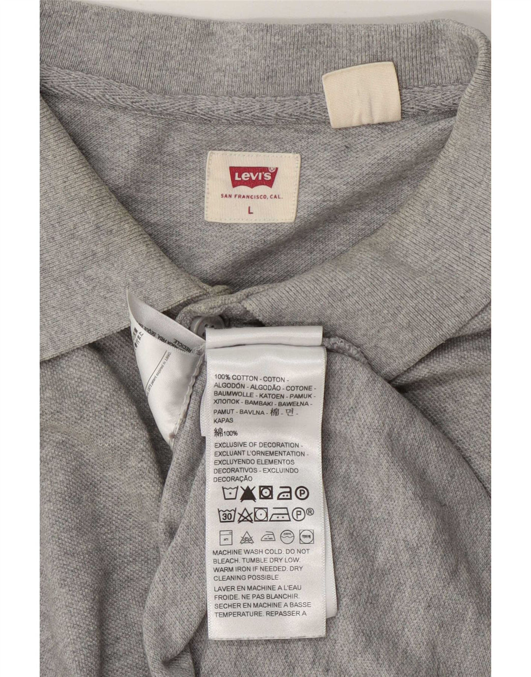 Męska koszulka polo Levi's, duża, szara, bawełniana