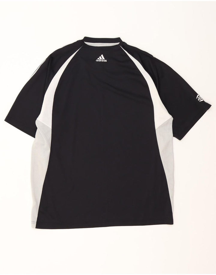 Adidas Męski T-shirt Top Duży Czarny Poliester z blokami kolorów