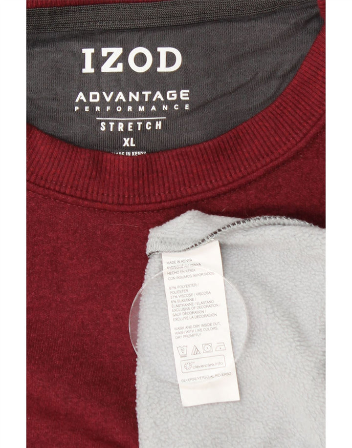 IZOD Męski sweter bluzowy XL Szary poliester z blokami kolorów