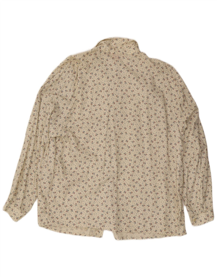 Koszula damska vintage IT 54 3XL w kolorze złamanej bieli w kwiaty