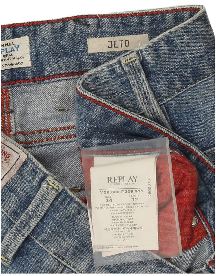 Męskie dżinsy Replay Jeto Slim W34 L32 Niebieska bawełna