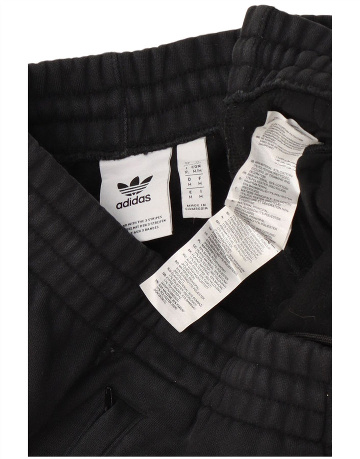 Męskie spodnie dresowe Adidas, średnie czarne, bawełniane