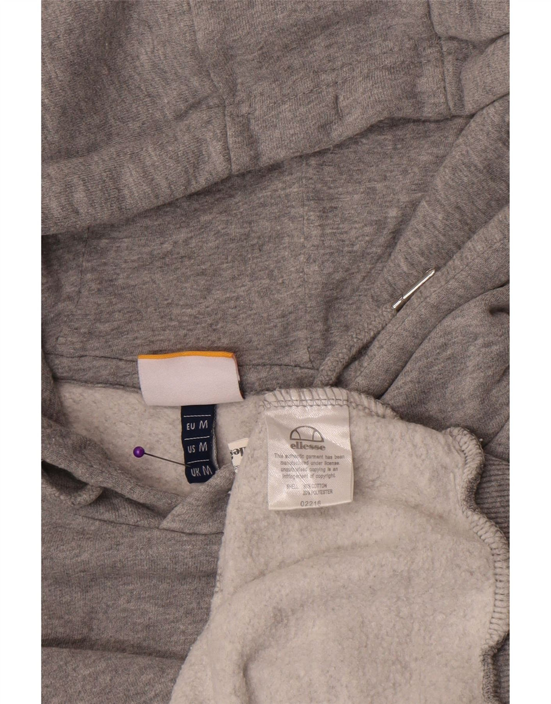 Męski sweter z kapturem Ellesse, średnioszary, bawełniany w cętki