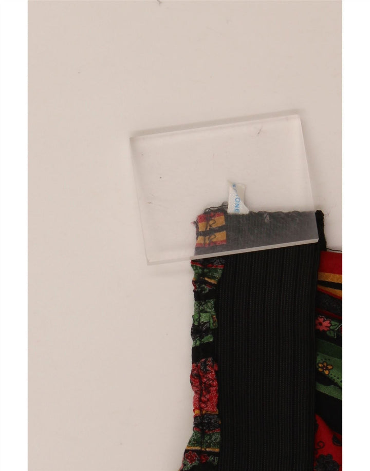 VINTAGE Damska spódnica o linii A z wysokim stanem W24 XS Wielobarwna, kwiecista bawełna