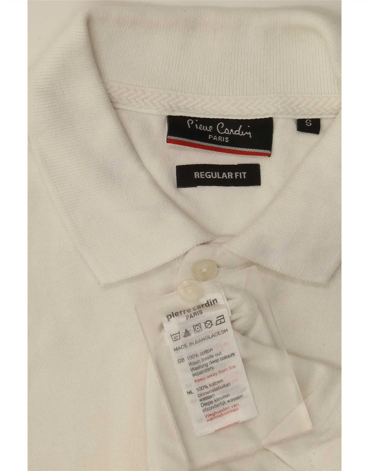 Męska koszulka polo Pierre Cardin o regularnym kroju, mała, biała, bawełniana