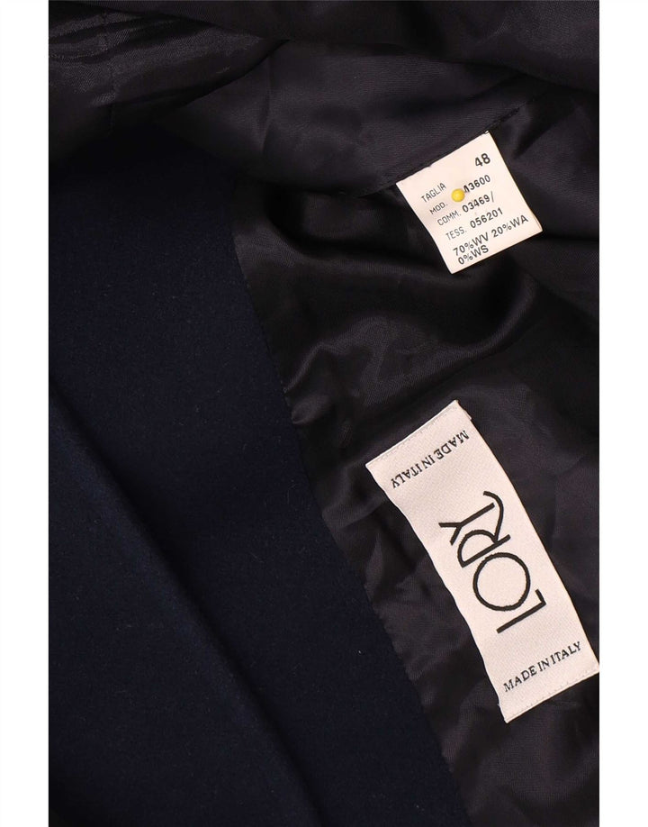 Płaszcz damski w stylu vintage IT 48 XL Granatowa wełna