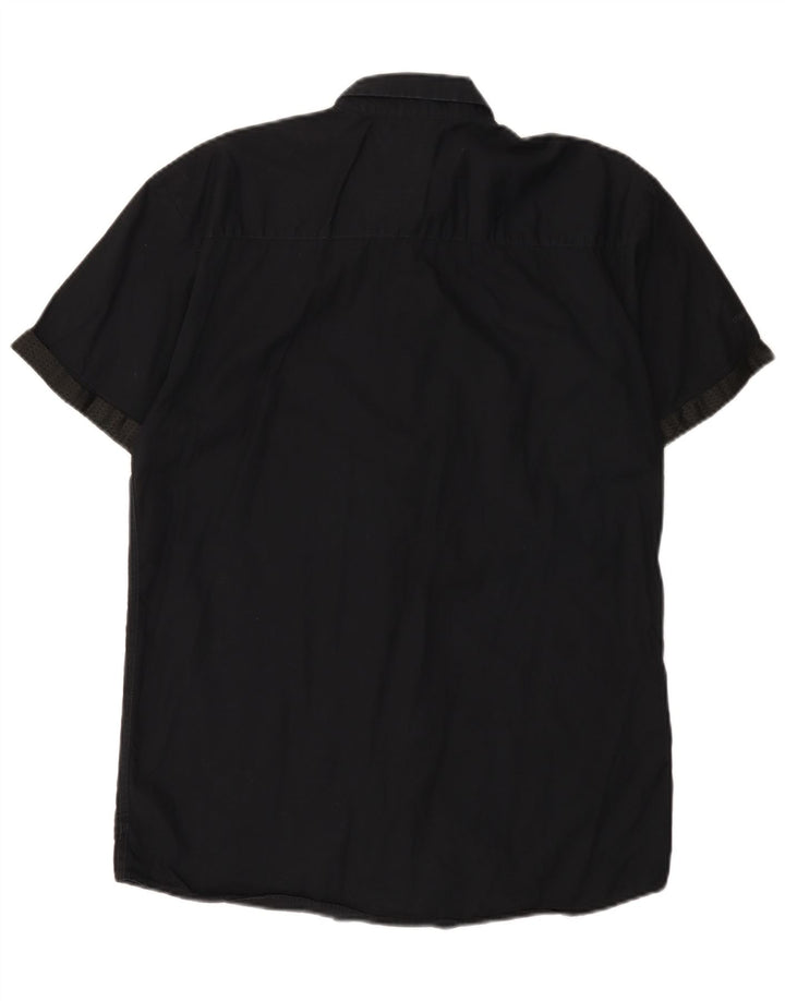 Męska koszula z krótkim rękawem Jack & Jones, duża, czarna, bawełniana