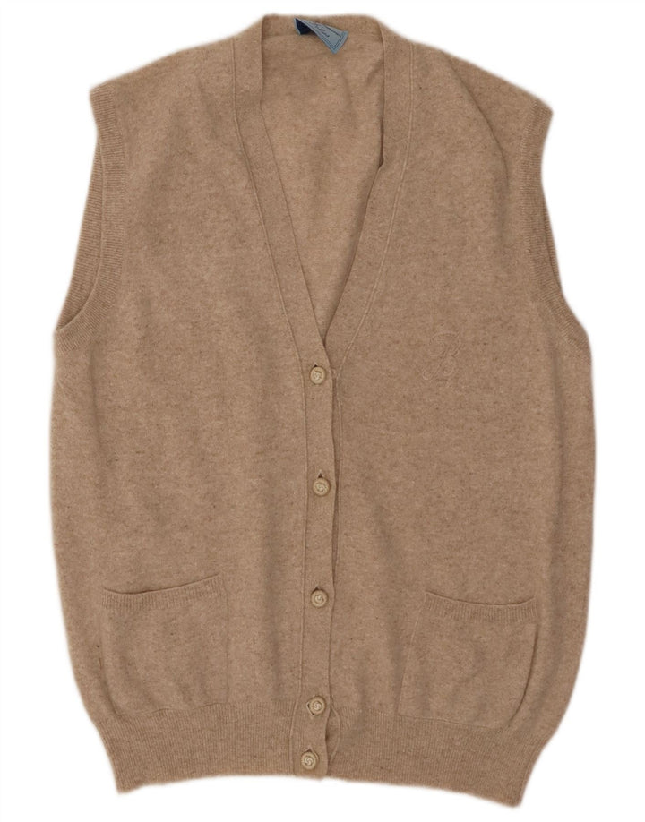 BLUMARINE Damski sweter bez rękawów IT 46 Duża beżowa wełna