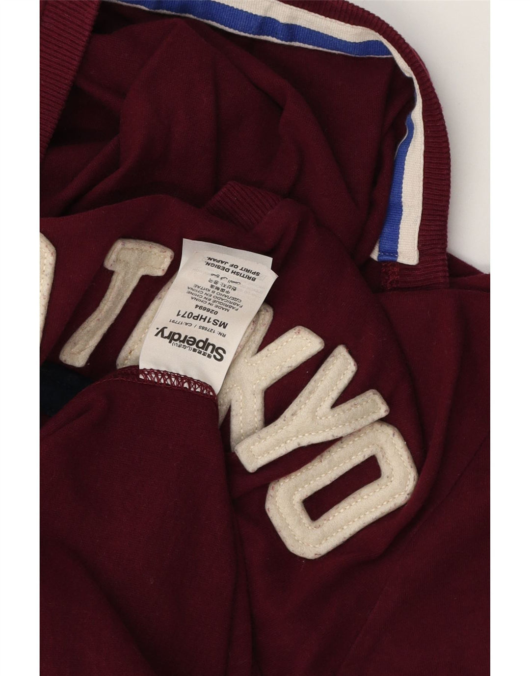 Męski T-shirt z grafiką Superdry, średni bordowy bawełniany