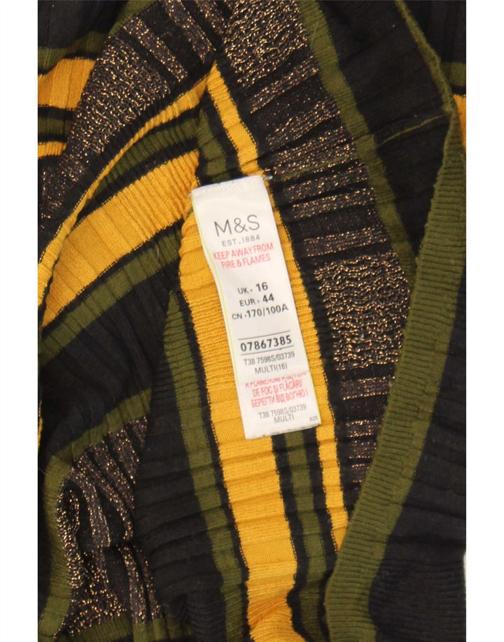 Marks & Spencer Damski sweter z dekoltem w łódkę, UK 16, duży, wielokolorowy