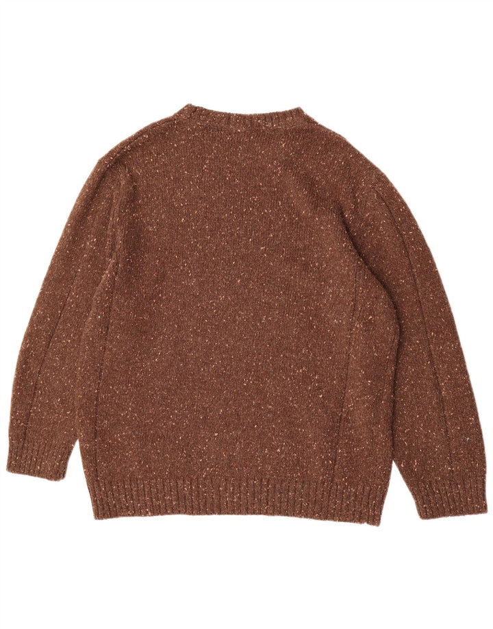 Sweter męski Camel Active z okrągłym dekoltem XL, brązowy, nakrapiany