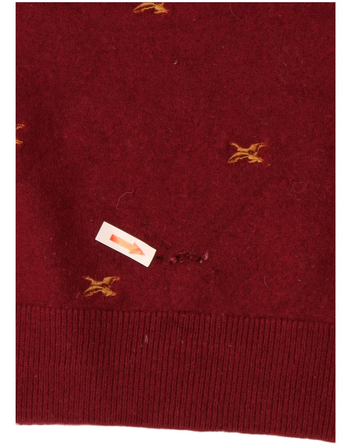 Damski sweter Carhartt z abstrakcyjnym wzorem i okrągłym dekoltem UK 14, duży czerwony