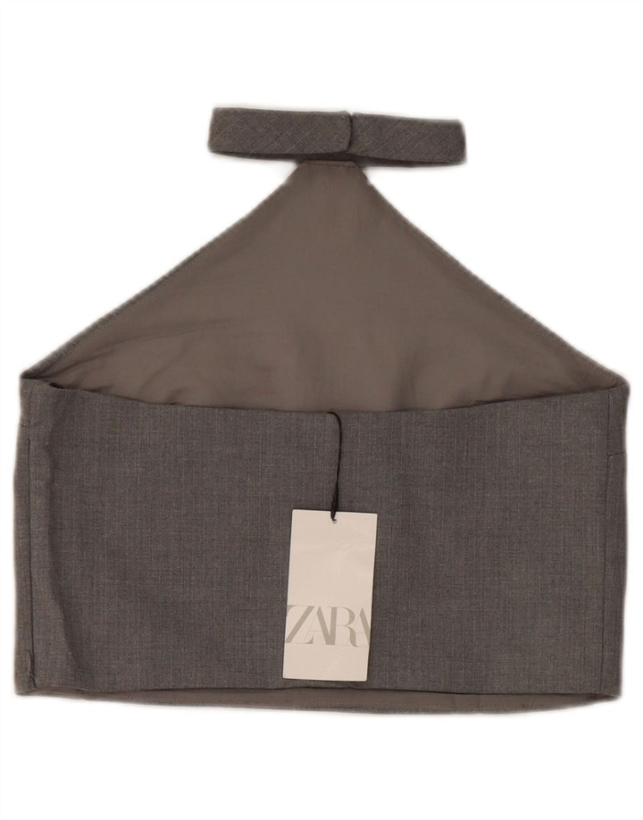 Damski top Zara Crop Halter UK 8, mały, szary poliester