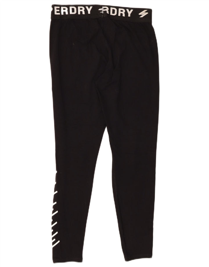 Damskie legginsy SUPERDRY Graphic UK 12, średnie czarne