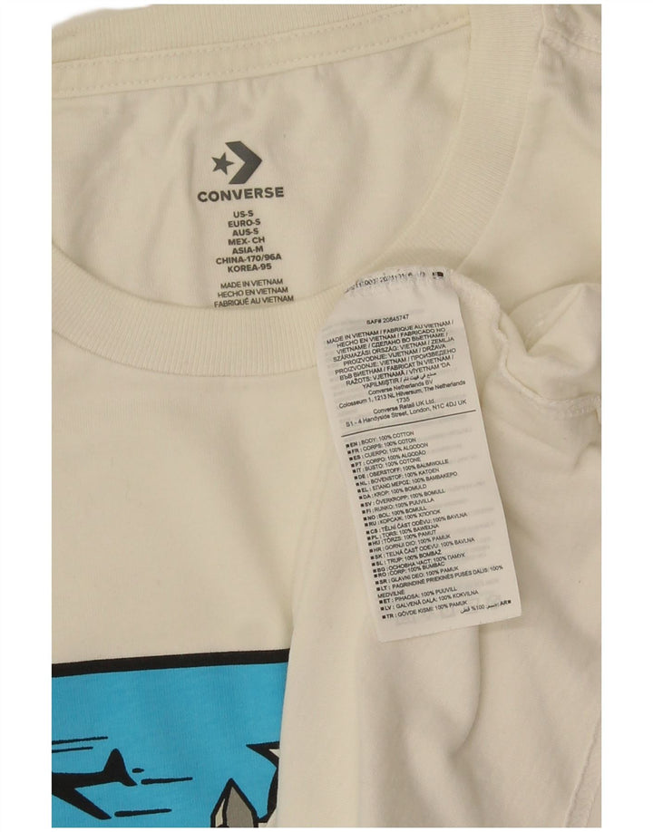 Converse Męski T-shirt z grafiką, mały, biały, bawełniany