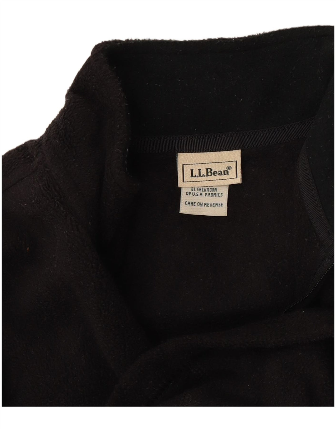 Damski sweter polarowy L.L.Bean z zamkiem błyskawicznym UK 10, mały, czarny poliester