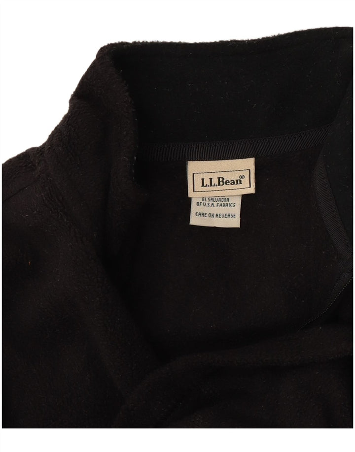 Damski sweter polarowy L.L.Bean z zamkiem błyskawicznym UK 10, mały, czarny poliester