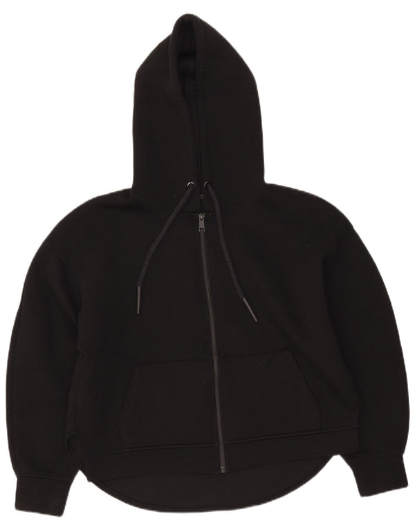 Damski sweter oversize z kapturem i zamkiem błyskawicznym Zara UK 10, mały, czarny poliester