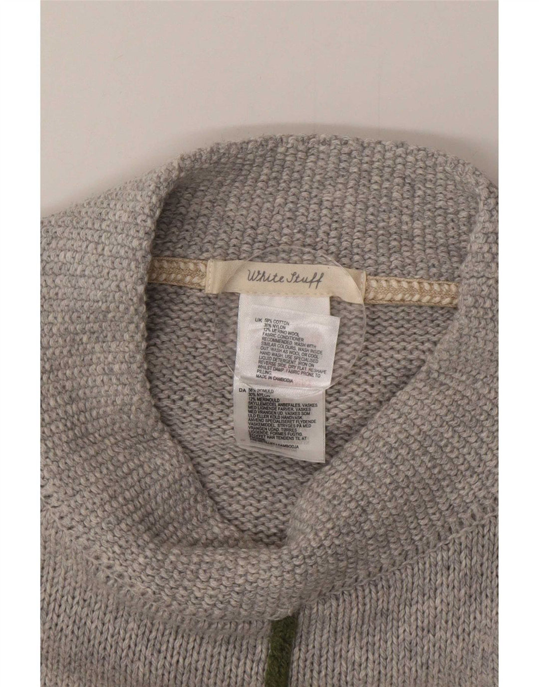 Damski sweter poncho White Stuff w jednym rozmiarze, szary, bawełniany
