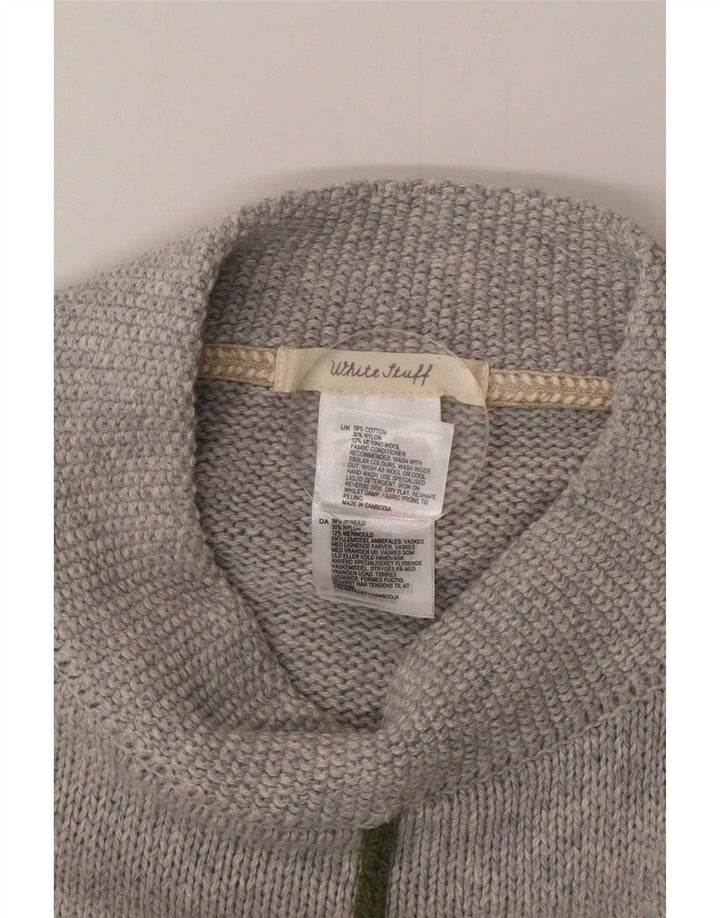 Damski sweter poncho White Stuff w jednym rozmiarze, szary, bawełniany