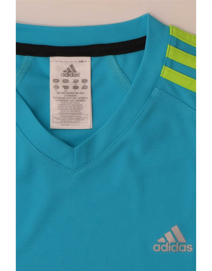 Damska koszulka Adidas Top UK 12 Średni niebieski poliester