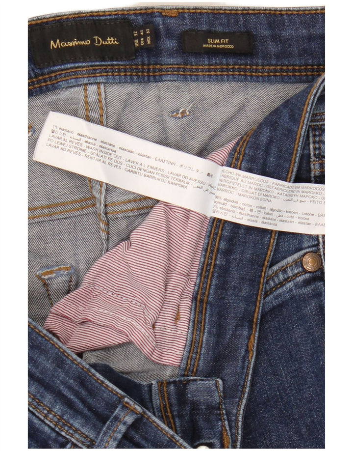 Jeansy męskie Massimo Dutti EU 42 Large W32 L30 Granatowa bawełna