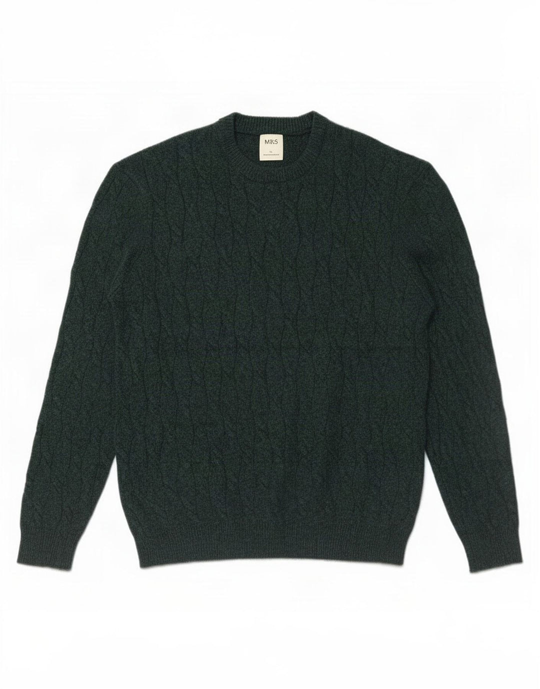 Marks & Spencer Męski sweter z okrągłym dekoltem, duży, zielony poliamid