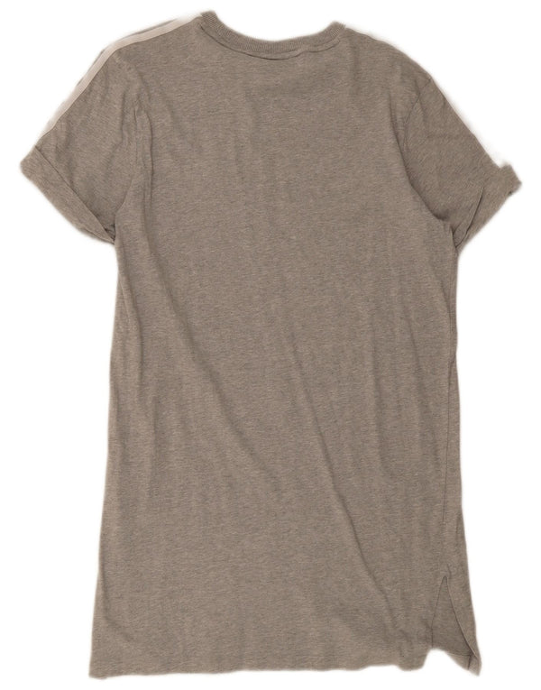 Damska sukienka T-shirt Adidas UK 12 Średnia szara bawełna