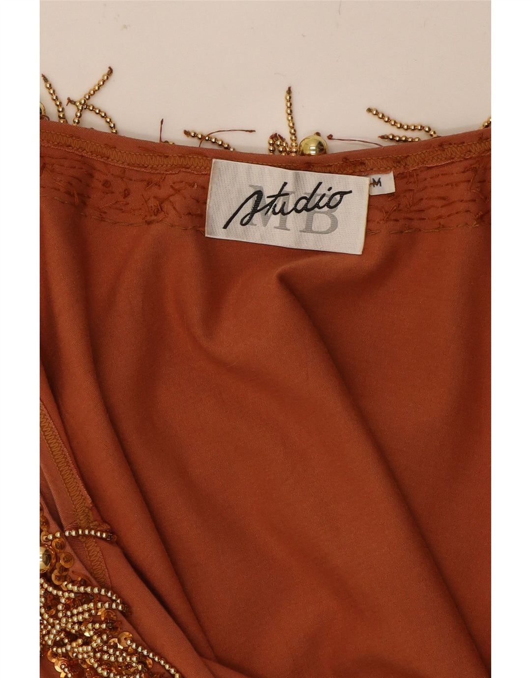 STUDIO MB Womens Sleeveless Bodycon Dress UK 12 Medium Brown Rayon Vintage Studio MB and Second-Hand Studio MB from Messina Hembry 