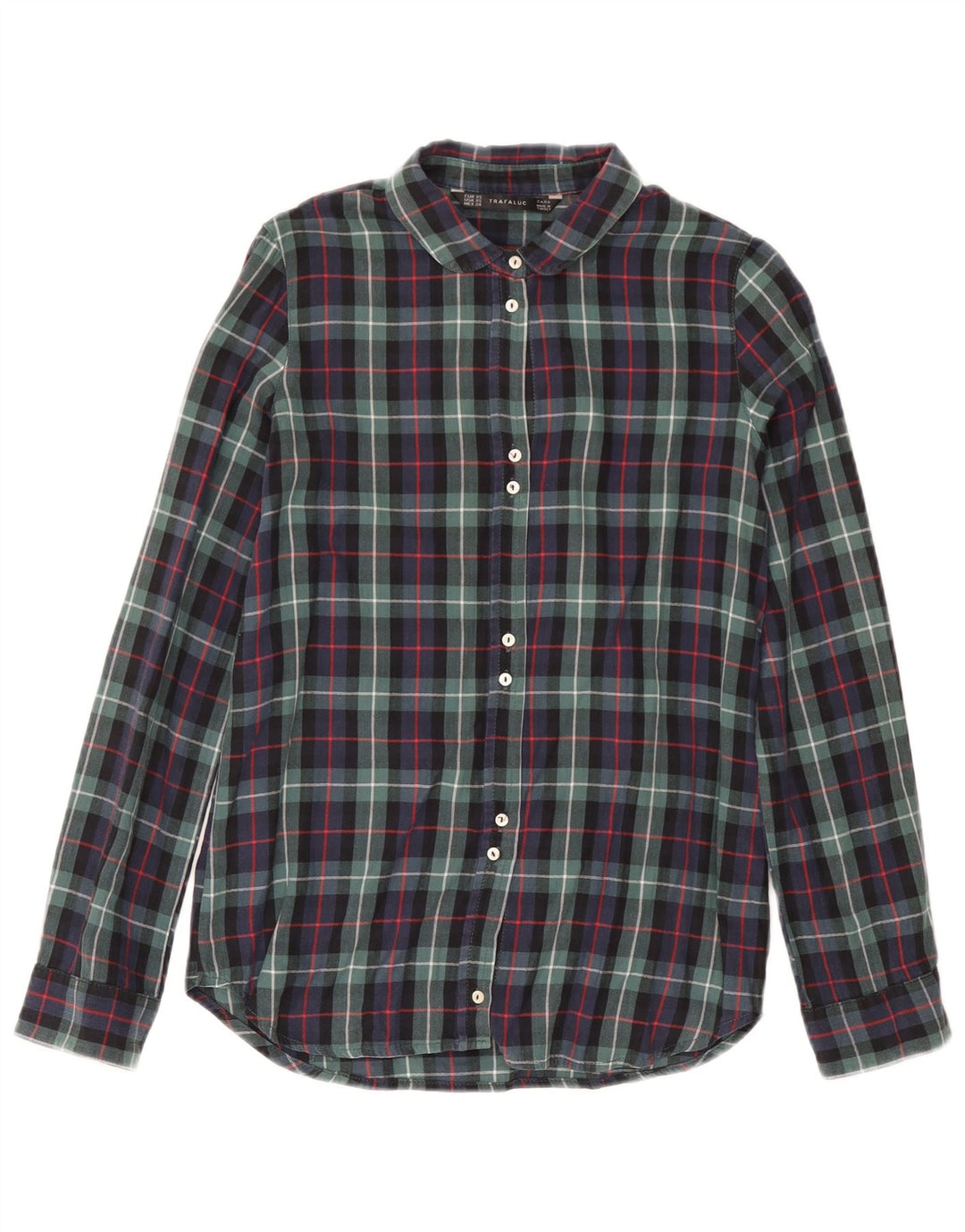 Damska koszula flanelowa oversize Zara UK 6 XS, wielokolorowa bawełniana krata