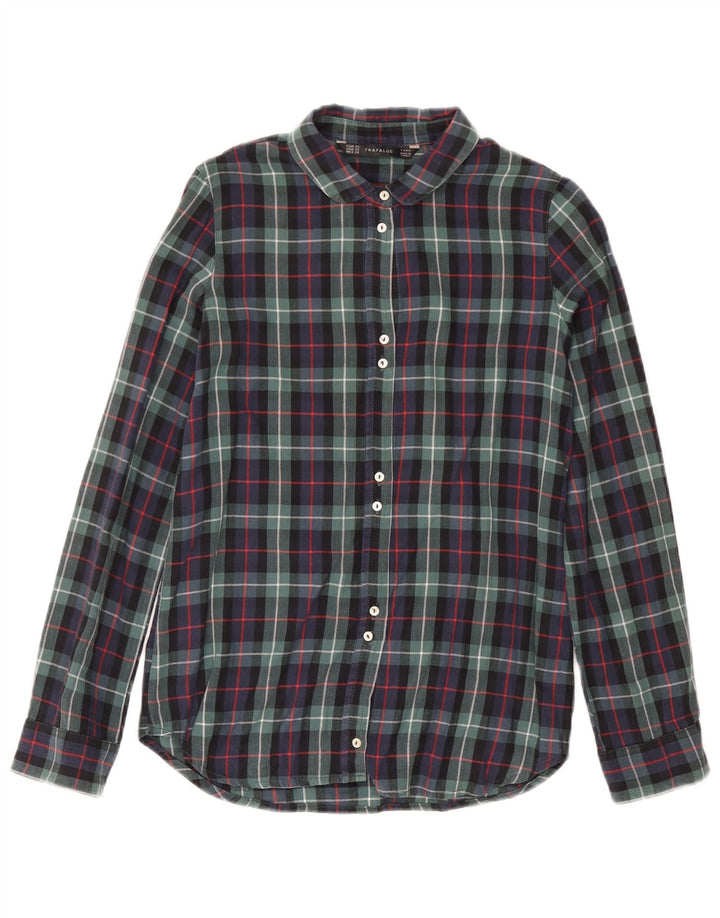 Damska koszula flanelowa oversize Zara UK 6 XS, wielokolorowa bawełniana krata