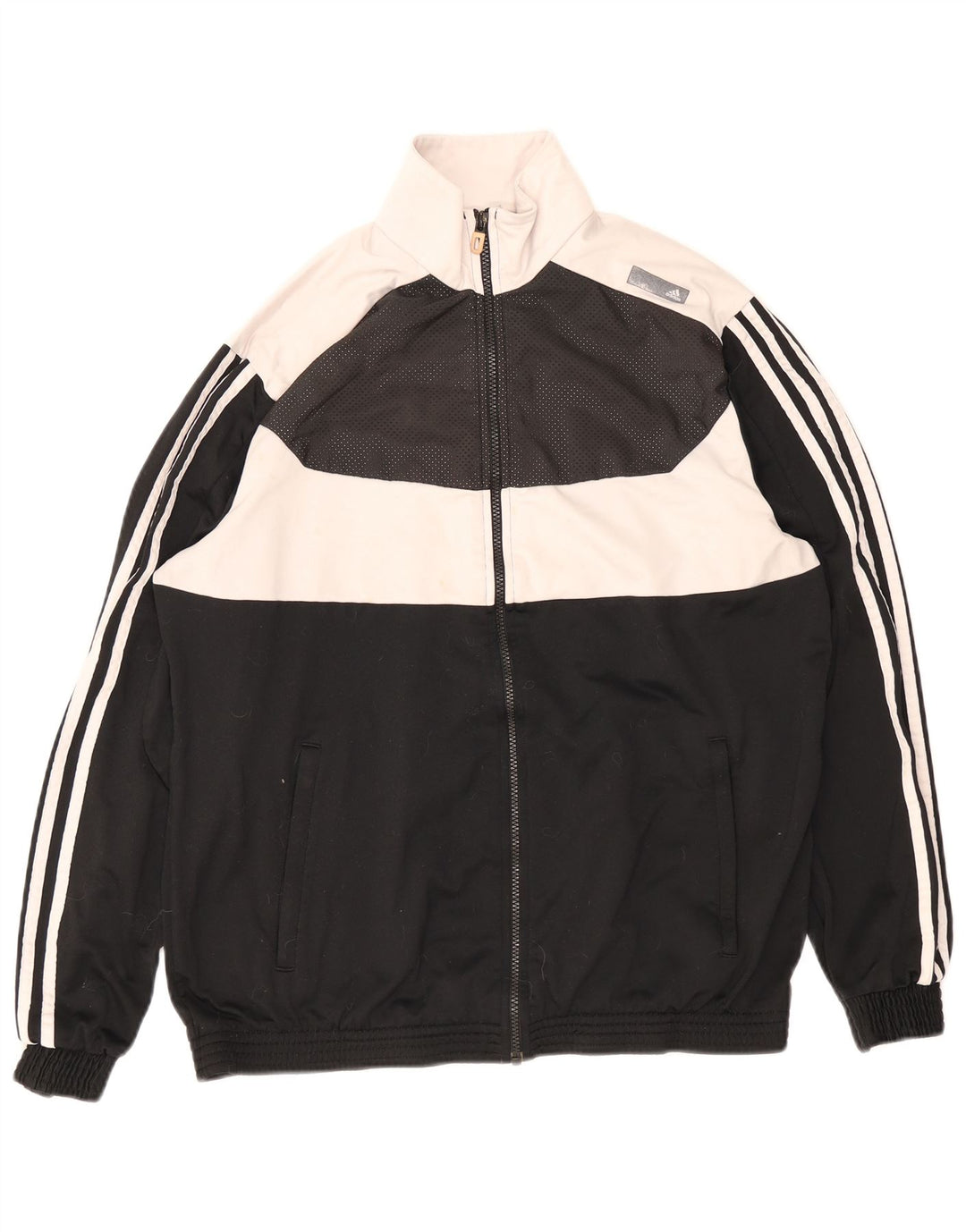 Adidas Męska bluza dresowa UK 44/46 Duży czarny poliester z blokami kolorów