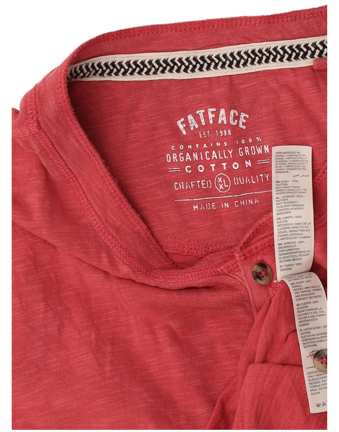 T-shirt męski Fat Face Top 2XL, czerwony, bawełniany