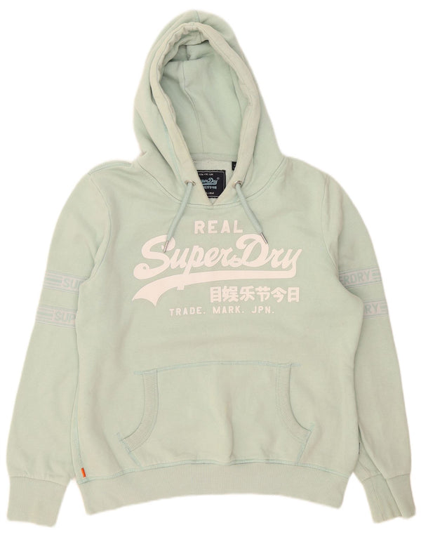 Damski sweter z kapturem Superdry Graphic UK 14, duży, zielony, bawełniany