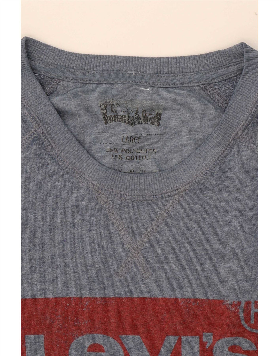 Męski sweter z grafiką Levi's, duży, niebieski, poliester
