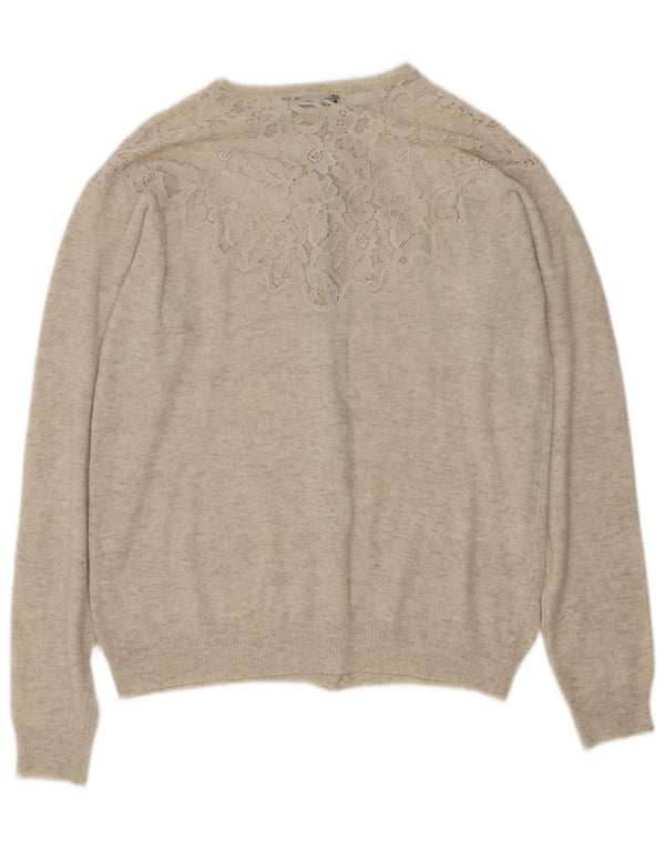 Sweter damski Zara Cardigan UK 16, duży, beżowy, nakrapiany